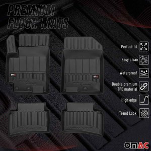 Kia Rio Floor Mat - Omac - Premium TPE - Black - 2018-2024 Kia Rio Floor Mat - Omac - Premium TPE - Black - 2018-2024